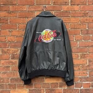 vintage Coca Cola world Las Vegas leather jacket 00s XL